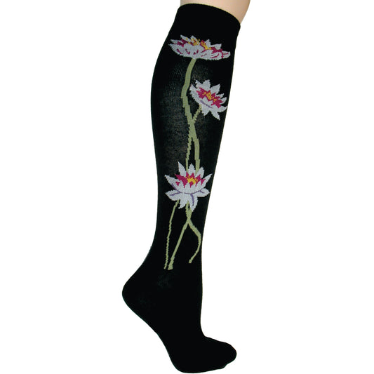 Lotus Flower Knee High Socks