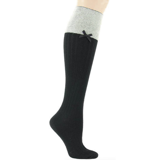 Ribbed Knee High with Bow
