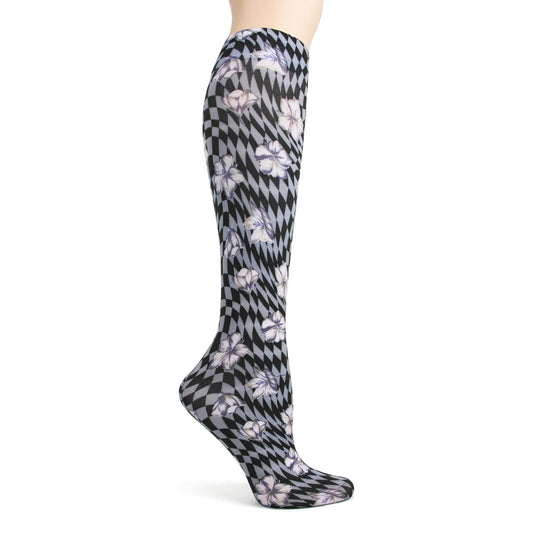 Optic Floral Footless Tights