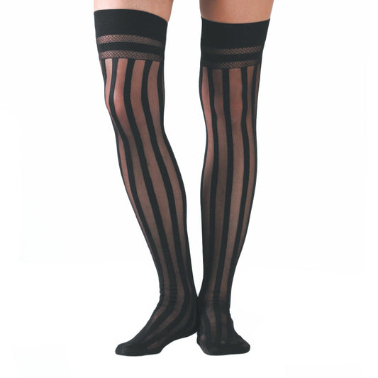 Vertical Stripe Thigh Highs