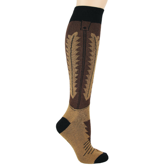 Cowboy Boot Knee High Socks