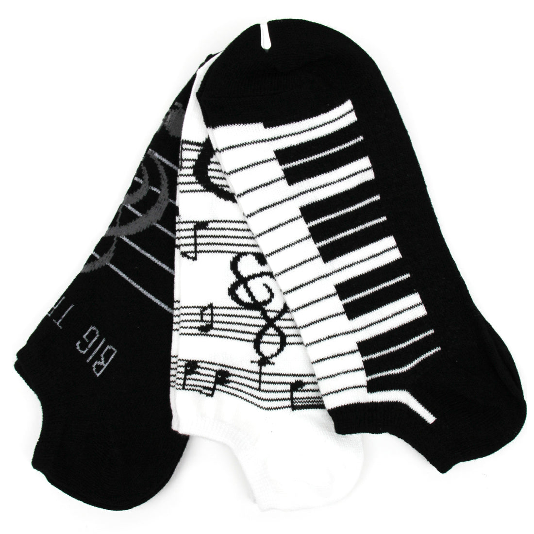 Men's Music No Show 3 Pair Packs