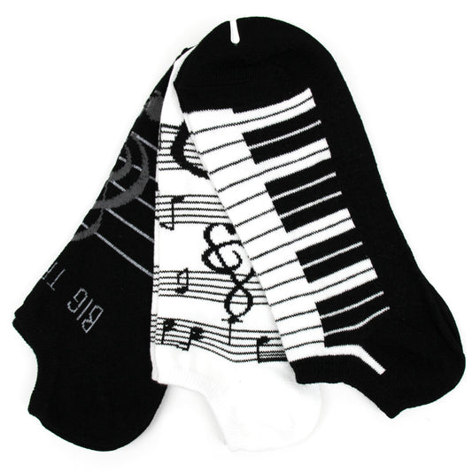 Men's Music No Show 3 Pair Packs