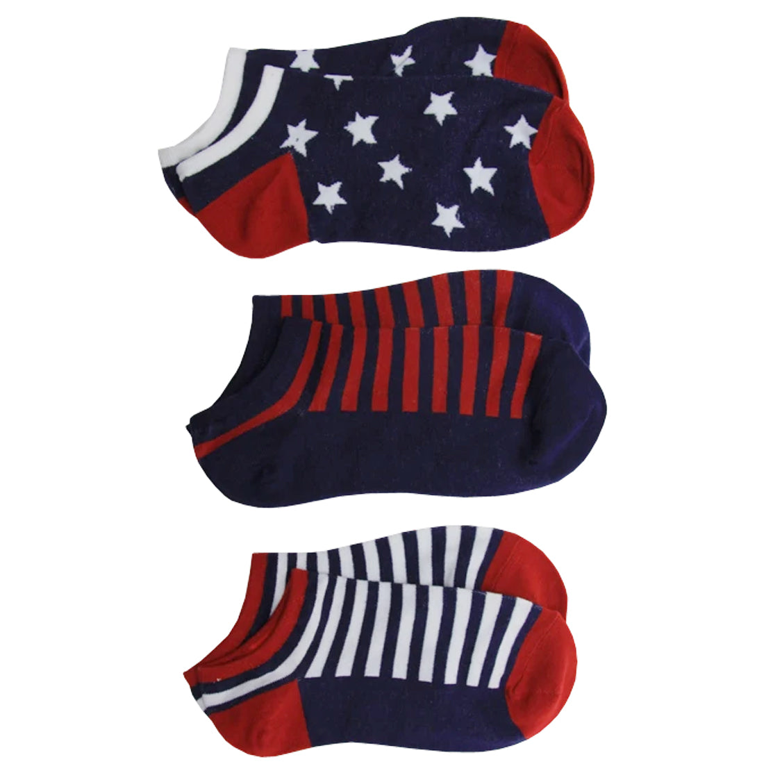Americana No-Show Socks 3 Pack