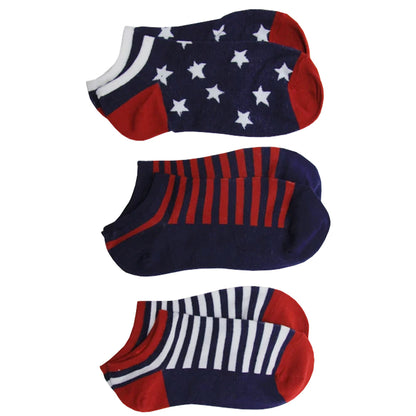 Americana No-Show Socks 3 Pack