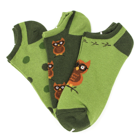 Owl No Show 3 Pair Packs