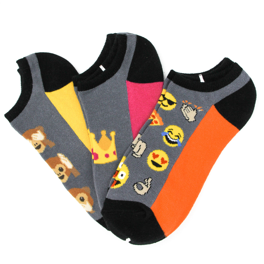 Emoji No Show Socks 3 Pack