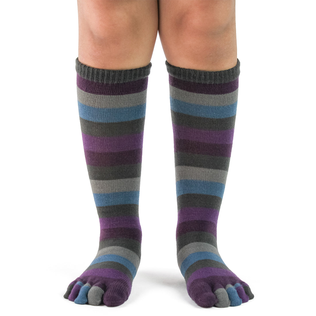 Kids Peacock Stripe Toe Socks