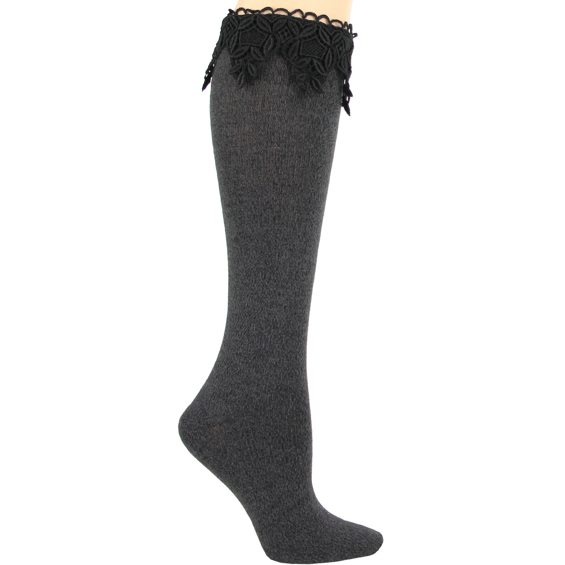 Lace Trim Knee High Socks