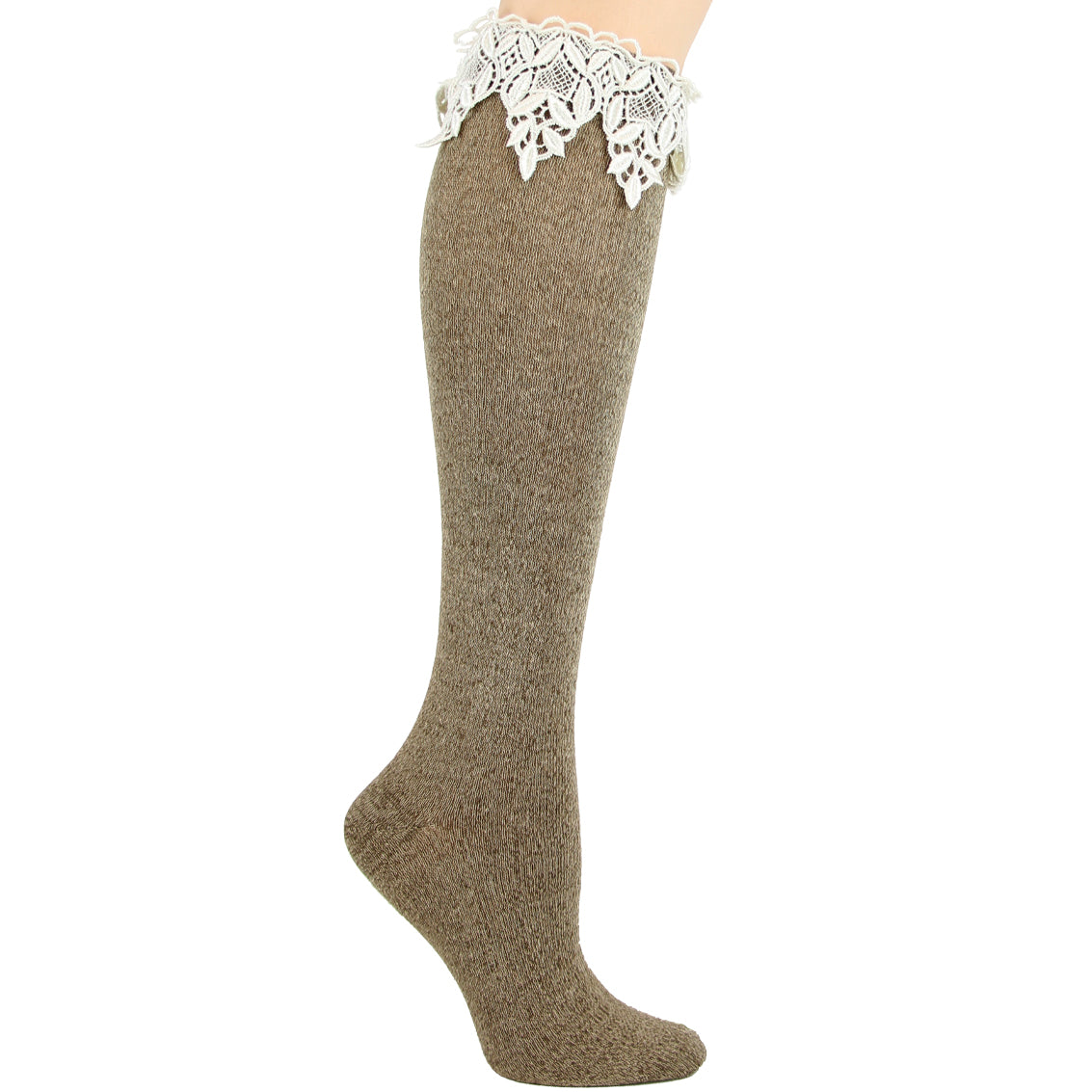 Lace Trim Knee High Socks