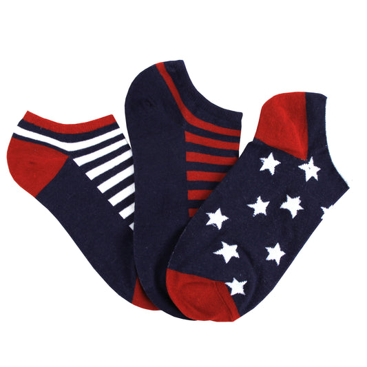 Americana No-Show Socks 3 Pack