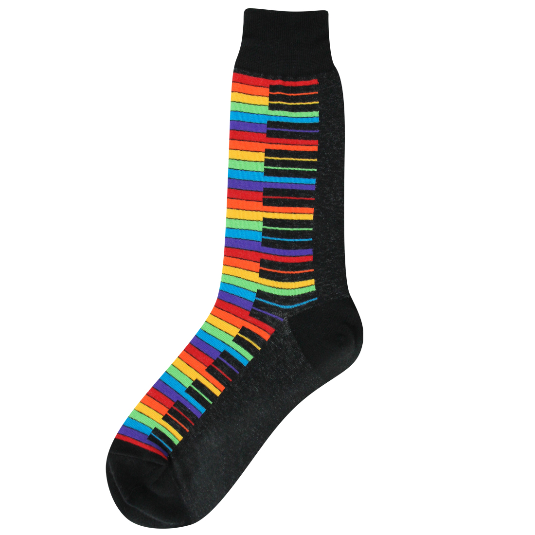 Funny Novelty Rainbow Piano Socks for Men | Foot Traffic