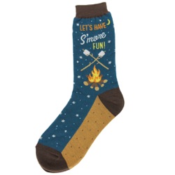 women's let's have s'more fun campfire socks