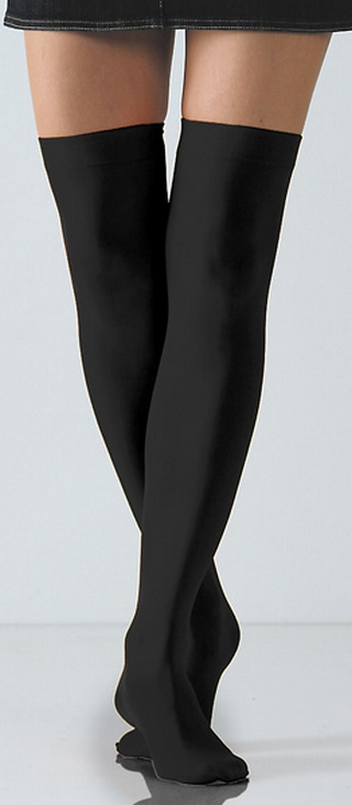 Black Thigh Highs, Solid Opaque Thigh 