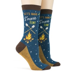women's s'mores socks sidefront view on mannequin