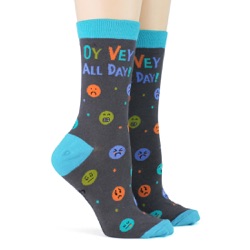 women's oy vey all day socks sidefront view on mannequin