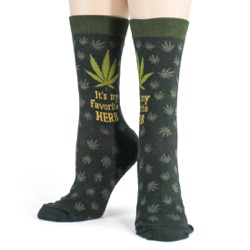 Marijuana Women's Socks front view on mannequin