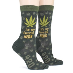 Marijuana Women's Socks side view on mannequin