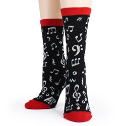 Dancing Notes Women's Socks front view on mannequin