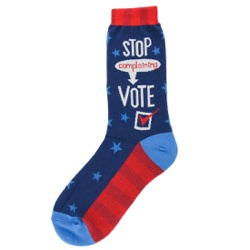 stop complaining and vote women's novelty socks