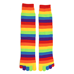 rainbow toe socks flat